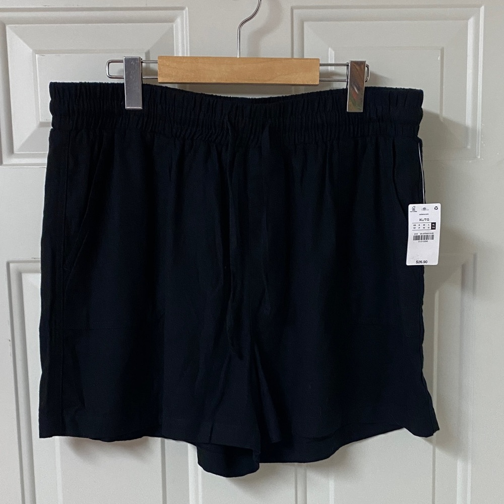 New! Ardene's Black Linen Blend Shorts XL